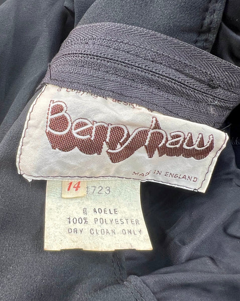 1970s BERNSHAW BLACK ADELE DRESS WITH NEON TRIMMINGS