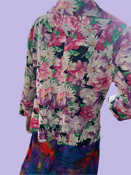 1980s TINA TAYLOR  COTTON FLORAL JACKET