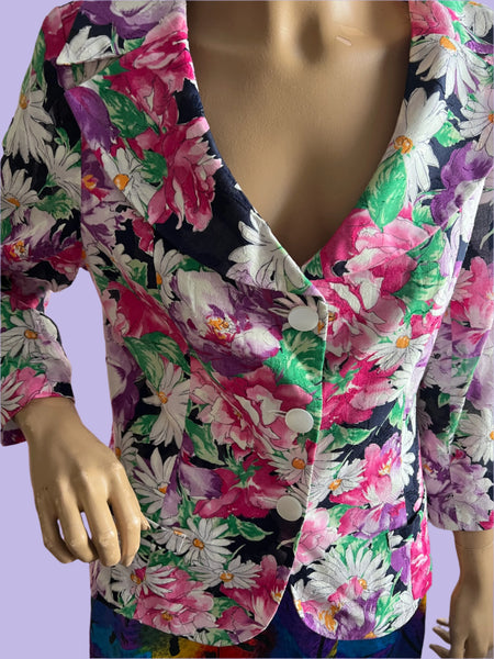 1980s TINA TAYLOR  COTTON FLORAL JACKET