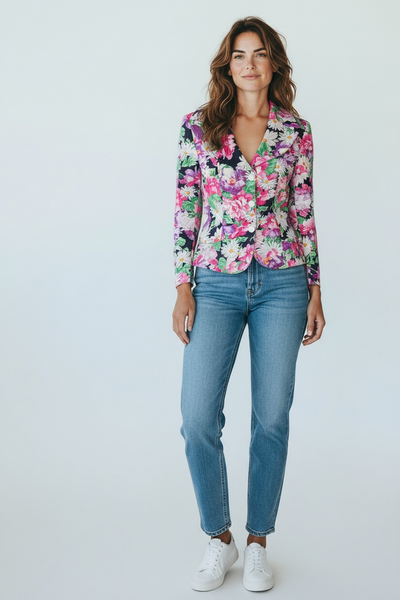 1980s TINA TAYLOR  COTTON FLORAL JACKET