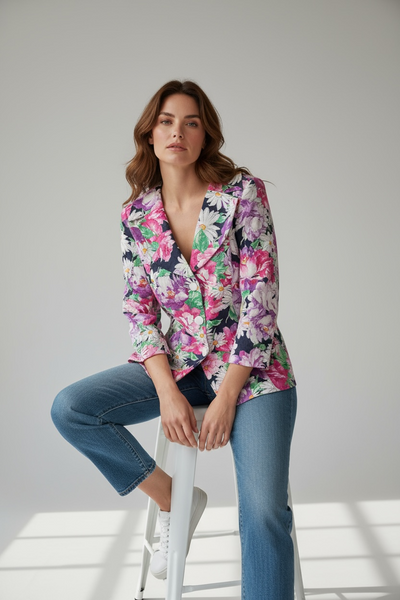 1980s TINA TAYLOR  COTTON FLORAL JACKET