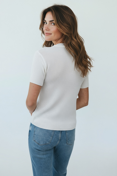 1970s DEBBIE MORGAN WHITE JUMPER