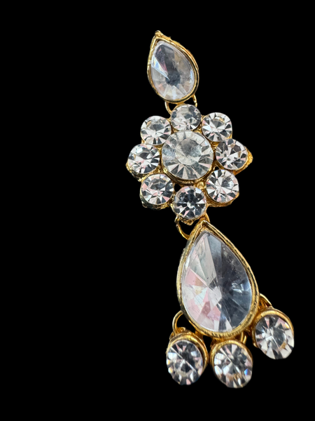 GOLD AND DIAMANTÉ LARGE WATERFALL EARRINGS FOR PIERCED EARS