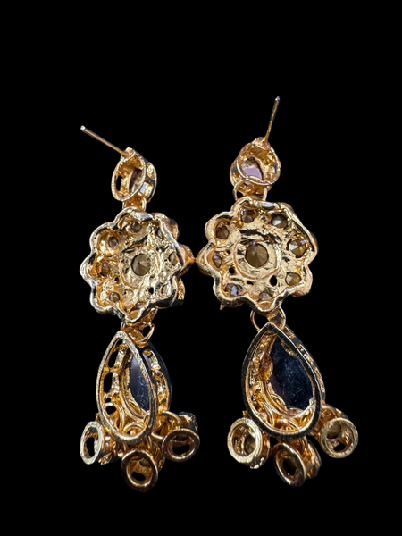 GOLD AND DIAMANTÉ LARGE WATERFALL EARRINGS FOR PIERCED EARS