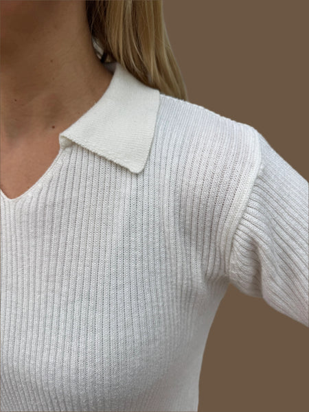 1970s DEBBIE MORGAN WHITE JUMPER