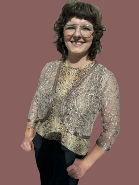 NINETIES CHESCA LATTE LACE BOLERO JACKET