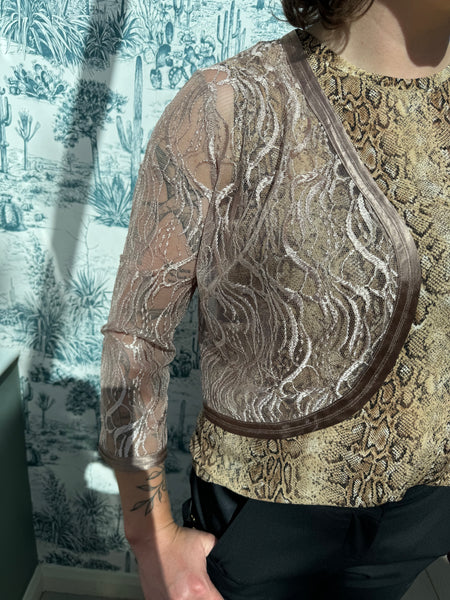 NINETIES CHESCA LATTE LACE BOLERO JACKET