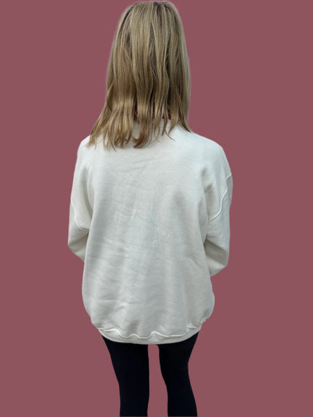 NINETIES COUNTRY SCENE CREAM EMBROIDERED SWEATSHIRT