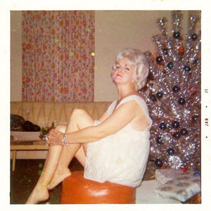 Vintage Ladies Posing With Their Christmas Trees