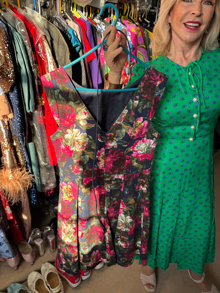 TOYAH NAVY AND PINK FLORALS DRESS