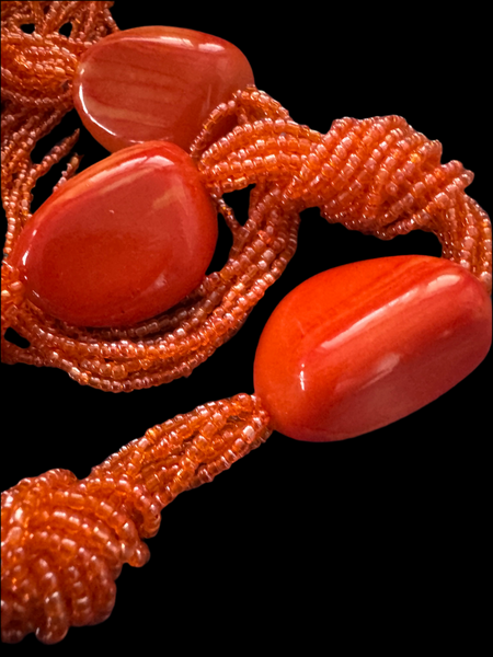 VINTAGE Y2K ORANGE BEADS NECKLACE
