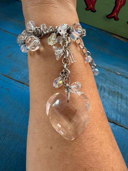 VINTAGE Y2K HEART PENDANT BRACELET