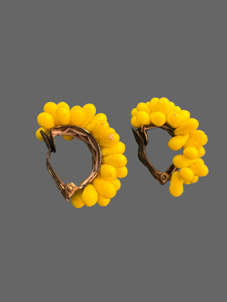 1940s yellow clip on earrings that belonged to Toyah