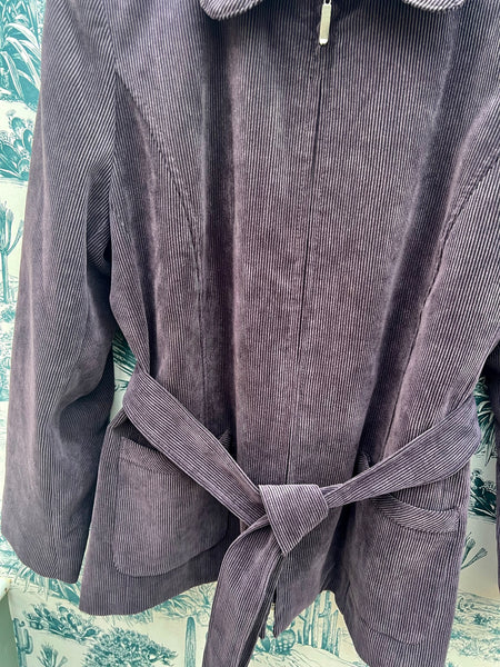 1970s STYLE PURPLE CORD BELTED JACKET