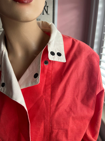 1970s LADY ANN RED AND CREAM JACKET