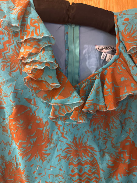 1970s pineapple print dress