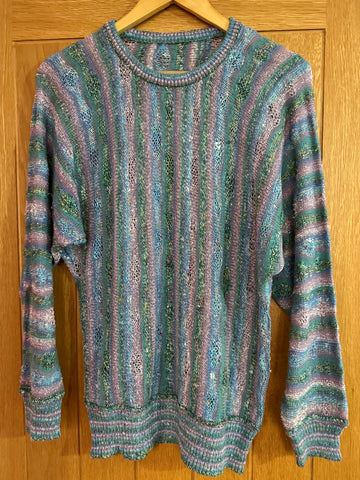 1980s LAVENDER AND BLUE VINTAGE JUMPER