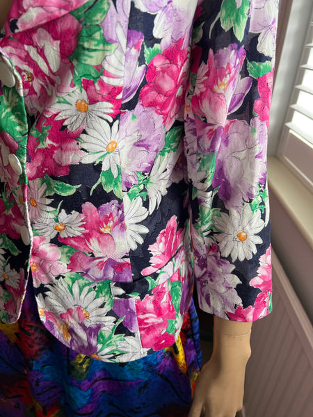 1980s TINA TAYLOR  COTTON FLORAL JACKET