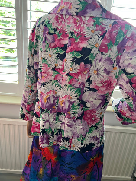 1980s TINA TAYLOR  COTTON FLORAL JACKET