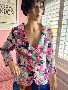 1980s TINA TAYLOR  COTTON FLORAL JACKET