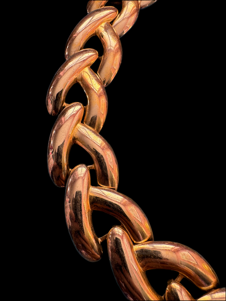 1980s GOLD METAL LARGE LINK CHAIN NECKLACE