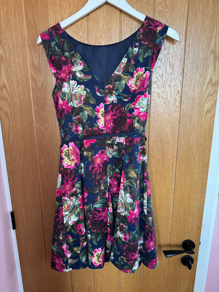TOYAH NAVY AND PINK FLORALS DRESS