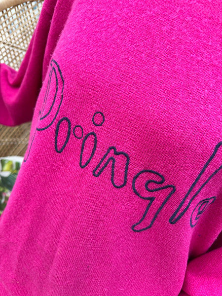 VINTAGE PRINGLE PINK LAMBSWOOL LOGO JUMPER