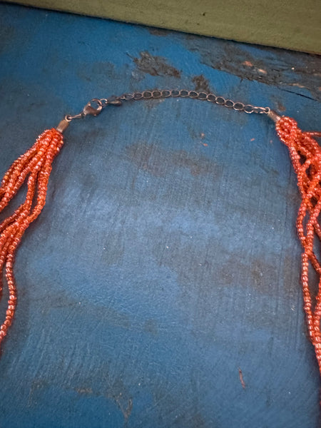 VINTAGE Y2K ORANGE BEADS NECKLACE