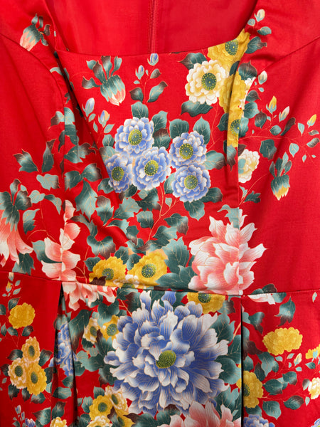 TOYAH ORANGE AND BLACK STAGE DRESS