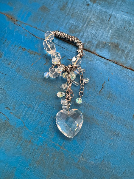 VINTAGE Y2K HEART PENDANT BRACELET