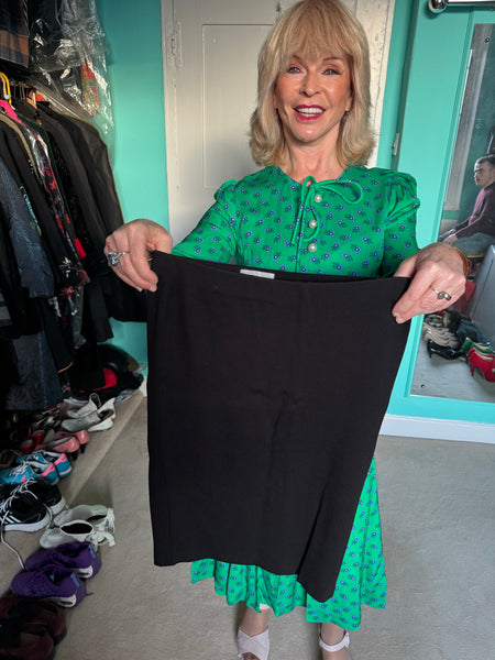 TOYAH VINTAGE BLACK STRETCH SKIRT