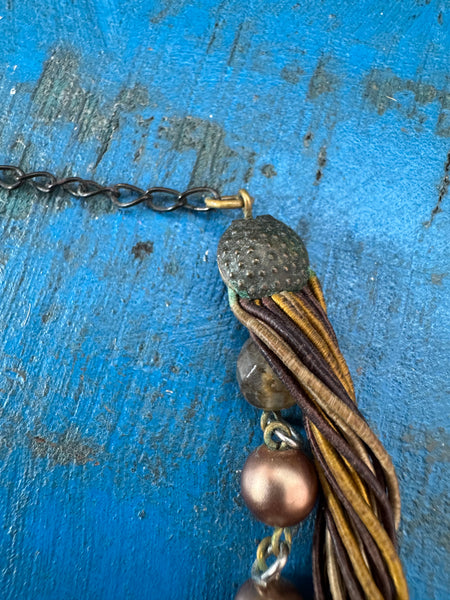VINTAGE LEAVES DESIGN PENDANT NECKLACE