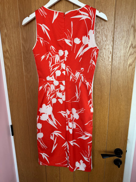 TOYAH HOBBS ORANGE RED SUMMER PRINT DRESS