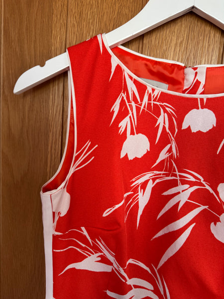 TOYAH HOBBS ORANGE RED SUMMER PRINT DRESS