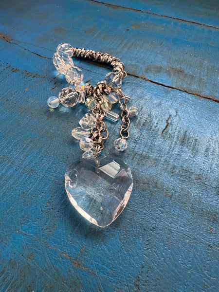 VINTAGE Y2K HEART PENDANT BRACELET