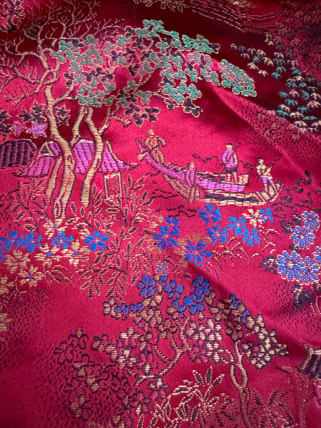 ANTIQUE RED KIMONO LONG ROBE