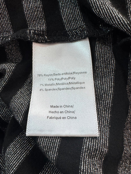 MODCLOTH BLACK AND METALLIC SILVER STRIPE DRESS