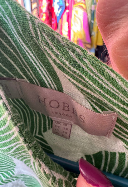 TOYAH HOBBS GREEN PALM PRINT LINEN DRESS