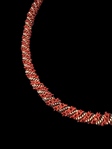 1980s ORANGE AND GOLD METAL COIL STYLE NECKLACE