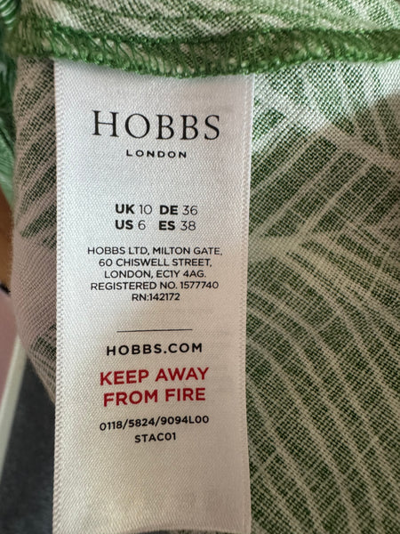 TOYAH HOBBS GREEN PALM PRINT LINEN DRESS