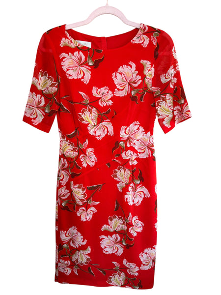 TOYAH HOBBS RED SILK FLORALS DRESS WORN ON TOUR