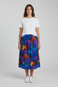 VINTAGE SILKY ABSTRACT PRINT SKIRT