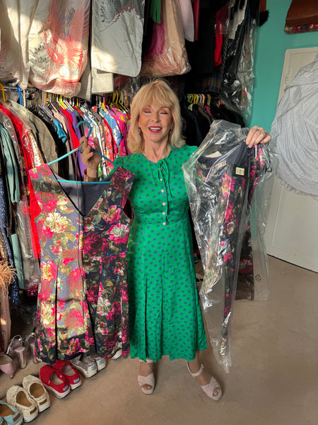 TOYAH NAVY AND PINK FLORALS DRESS