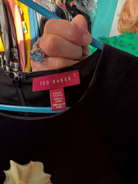 TOYAH TED BAKER ORCHIDS BLACK DRESS WORN ON STAGE