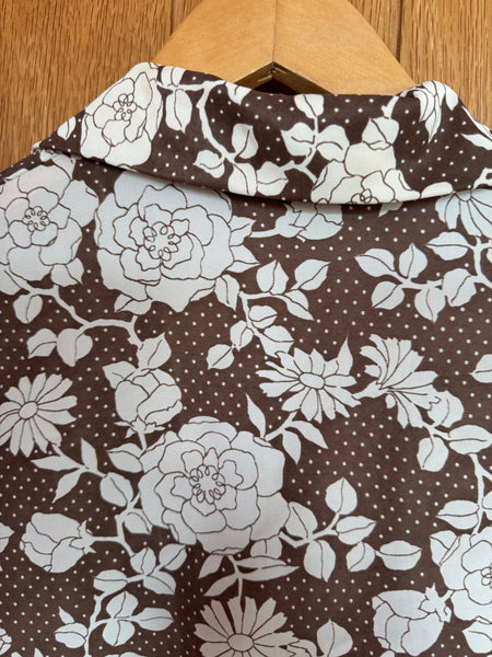1960s ST MICHAEL BROWN AND WHITE FLORAL SHIRT