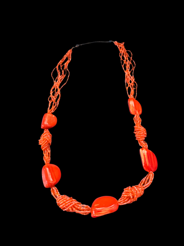 VINTAGE Y2K ORANGE BEADS NECKLACE