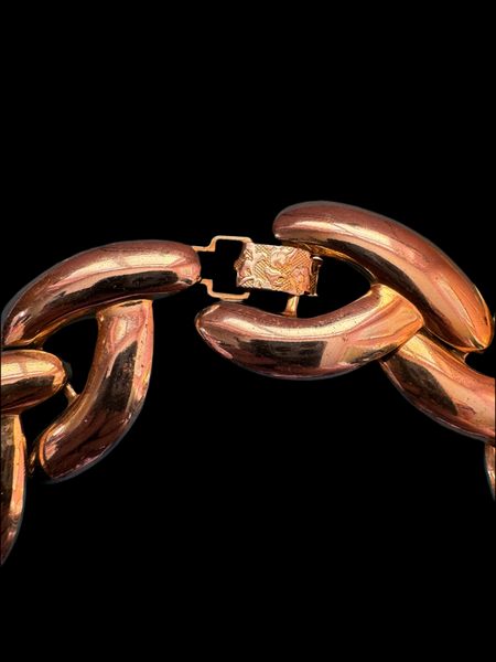 1980s GOLD METAL LARGE LINK CHAIN NECKLACE