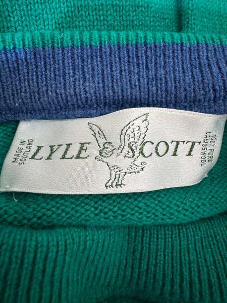 VINTAGE LYLE & SCOTT LAMBSWOOL MAP DESIGN JUMPER