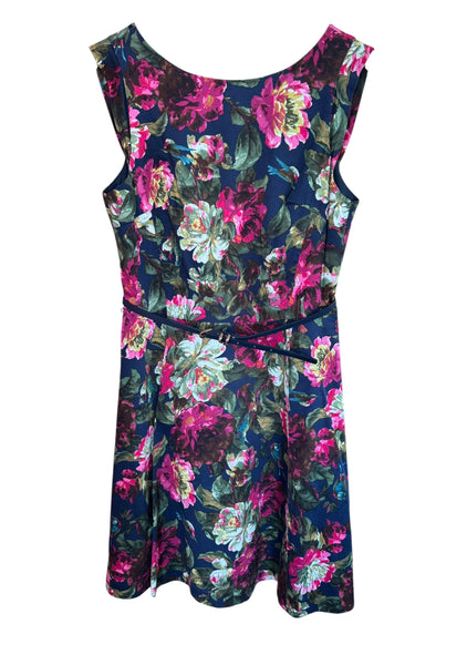 TOYAH NAVY AND PINK FLORALS DRESS