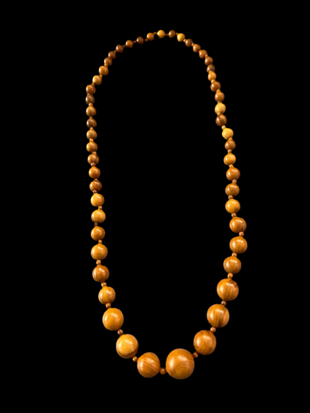 VINTAGE BROWN BEADS NECKLACE